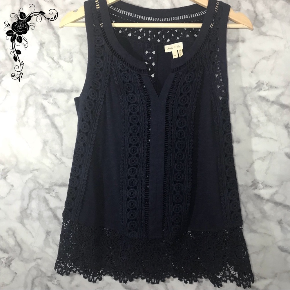 Anthropologie Meadow Rue Floral Eyelet Tank